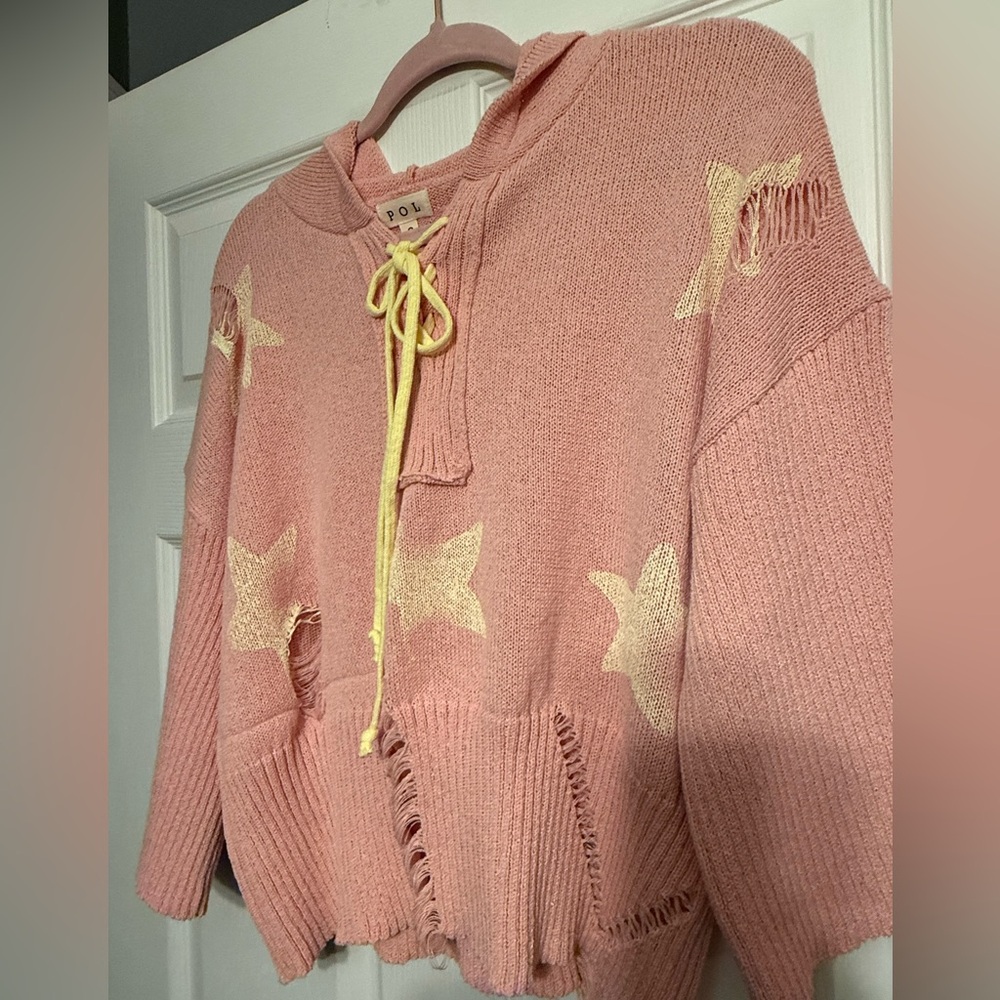 P8148- POL colored denim star patchwork pants with matching star hooded top - Picture 4 of 4